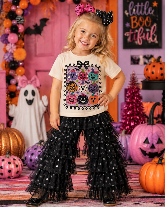 Preppy Pumpkin Cream Kids Graphic Tee H4