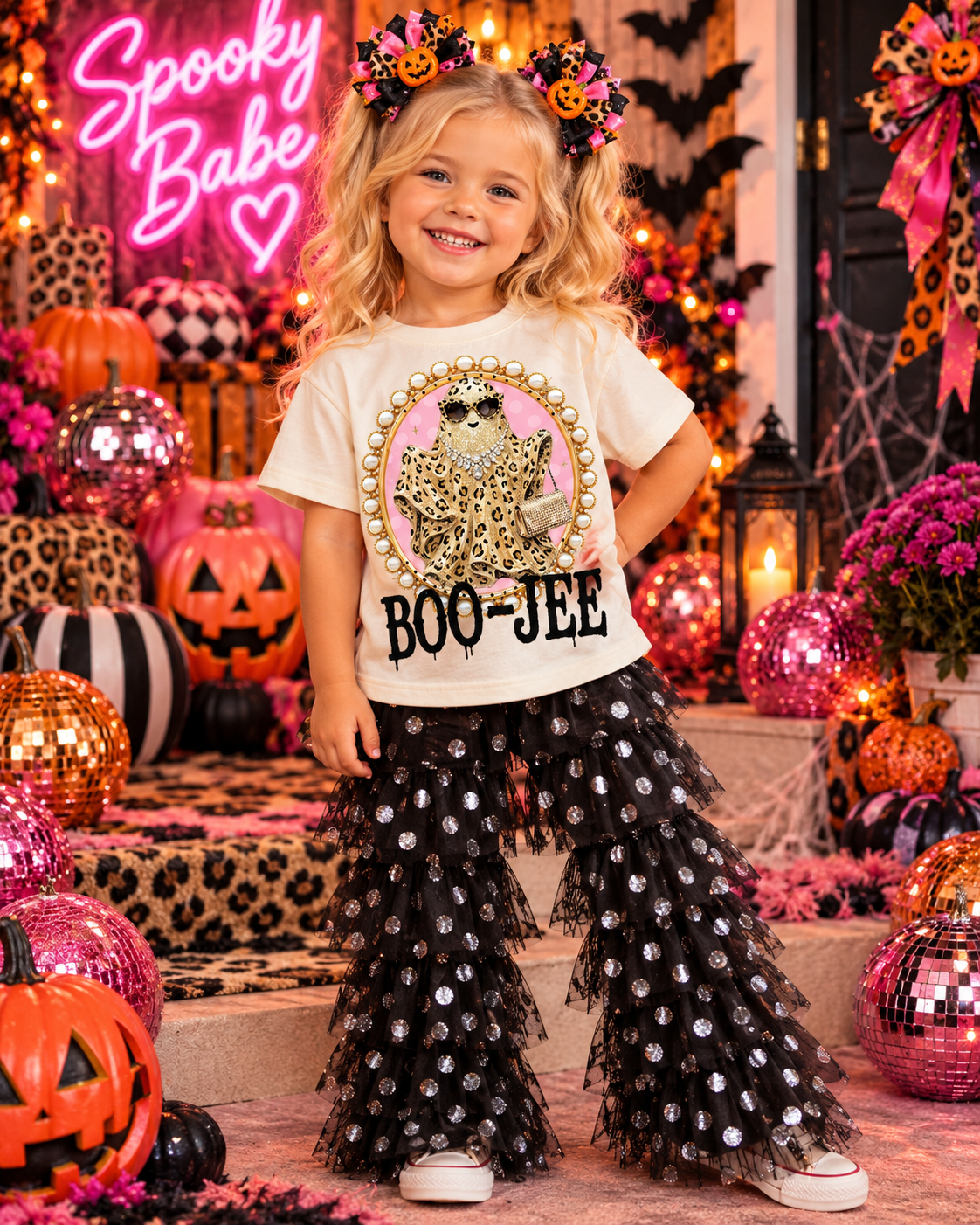 Boo Jee Ghost Cream Kids Graphic Tee H12