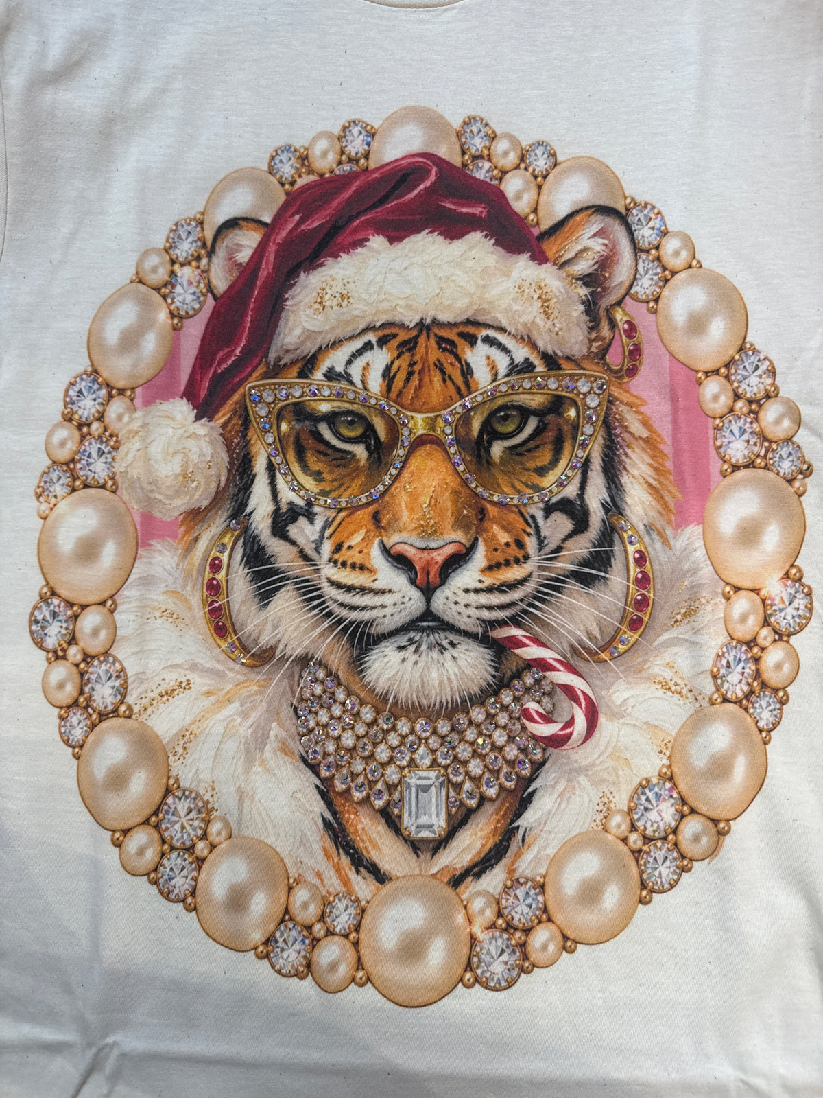 Tiger Oval Cream Graphic Tee 2206