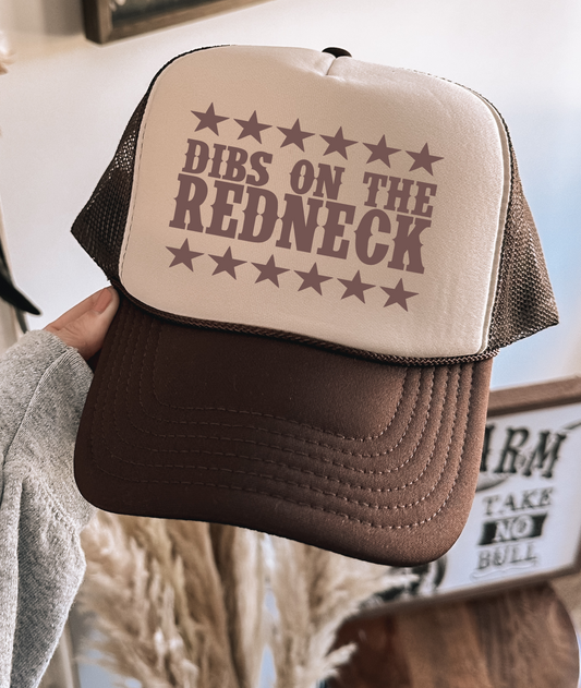 Dibs on the Redneck TRUCKER CAP BWNTAN