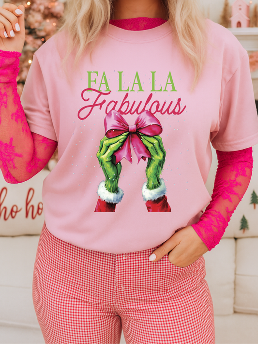 Fa La La Fabulous Light Pink Graphic Tee