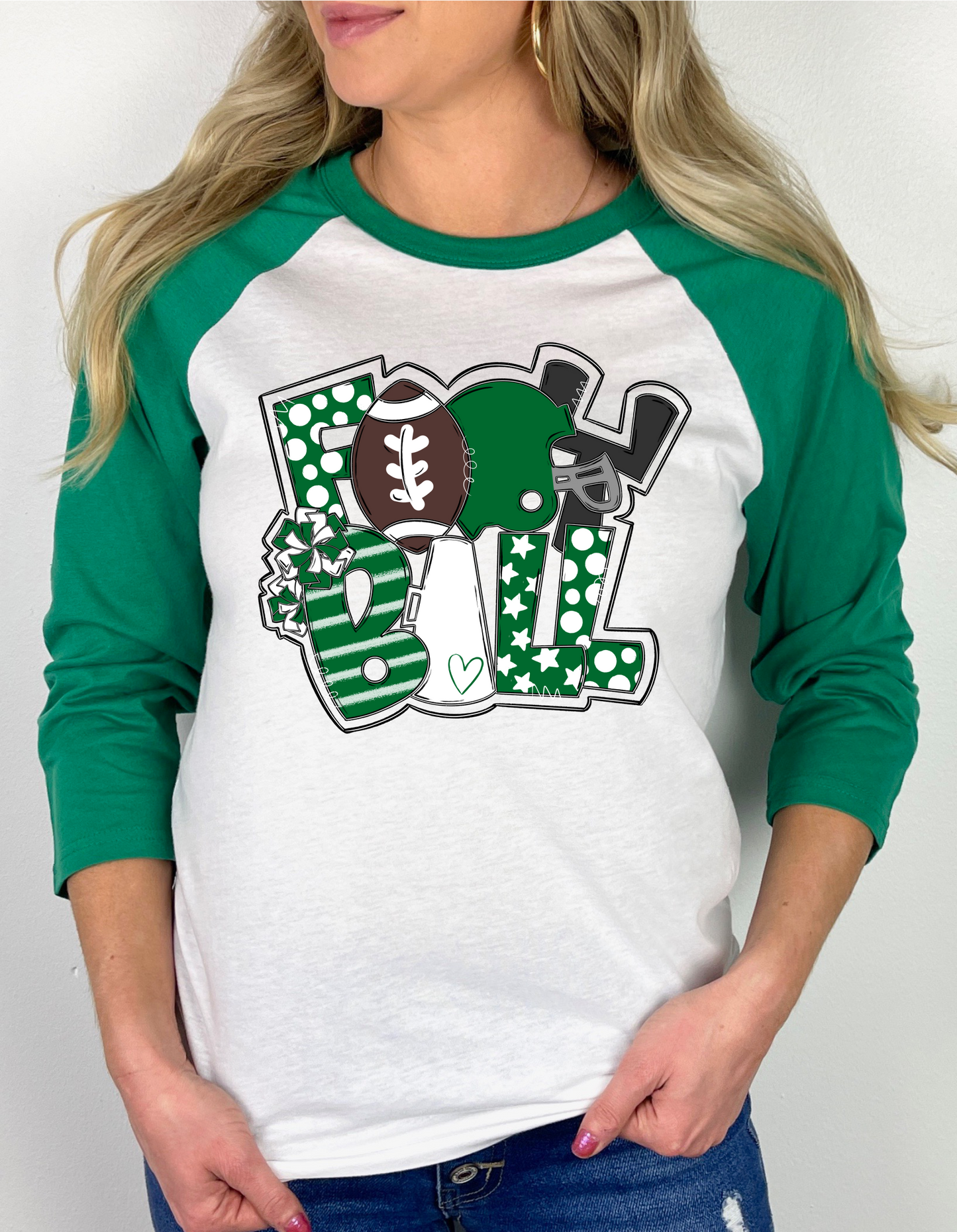 Football Mascot Raglan Graphic Tee