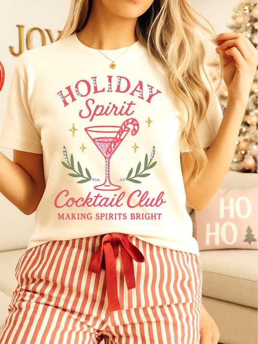 Holiday Spirit Cocktail Club Graphic Tee