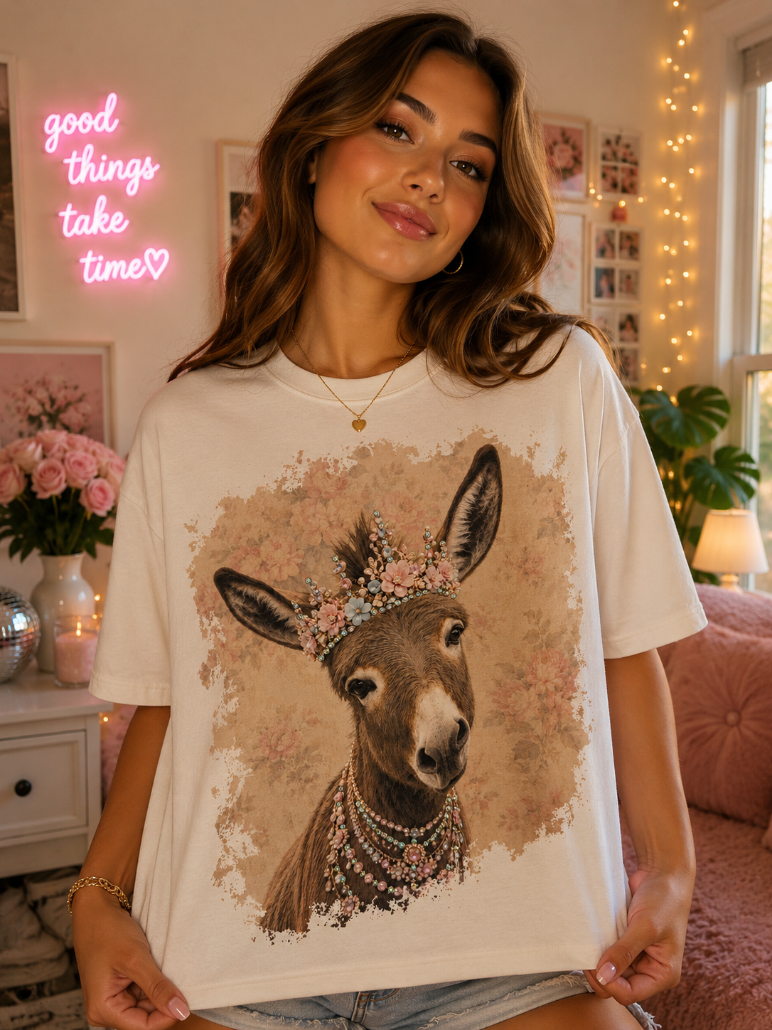 DSP Donkey with Necklace and Crown