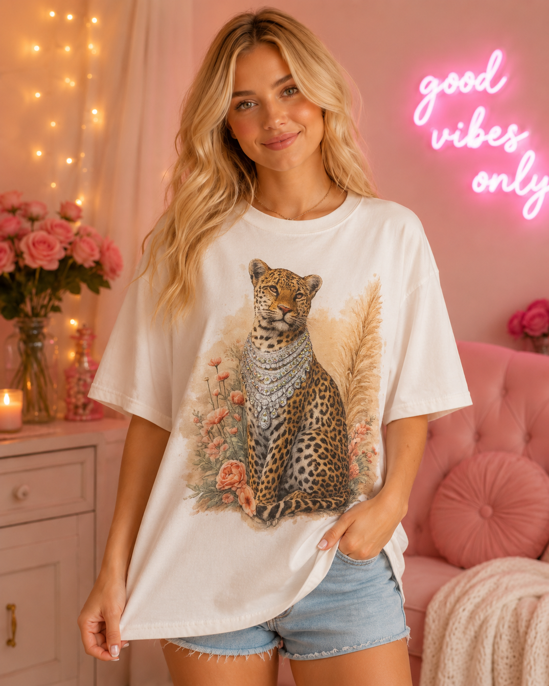 DSP Leopard with Flowers