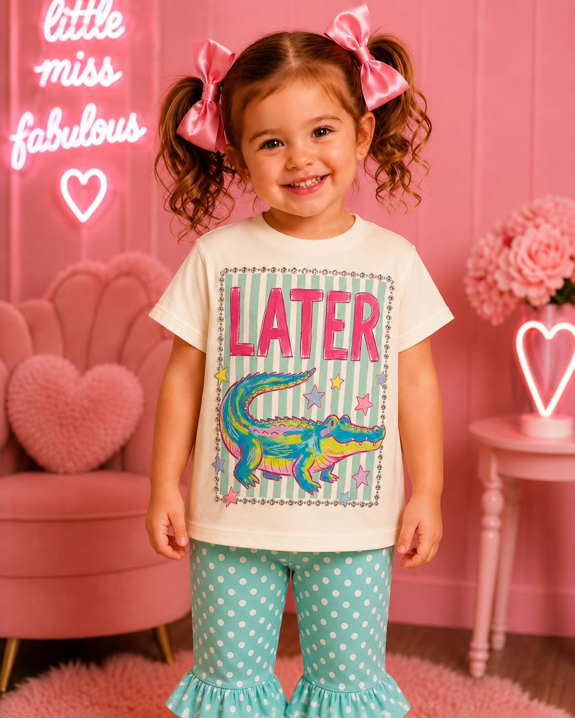 Later Gator Cream Kids Graphic Tee 203K