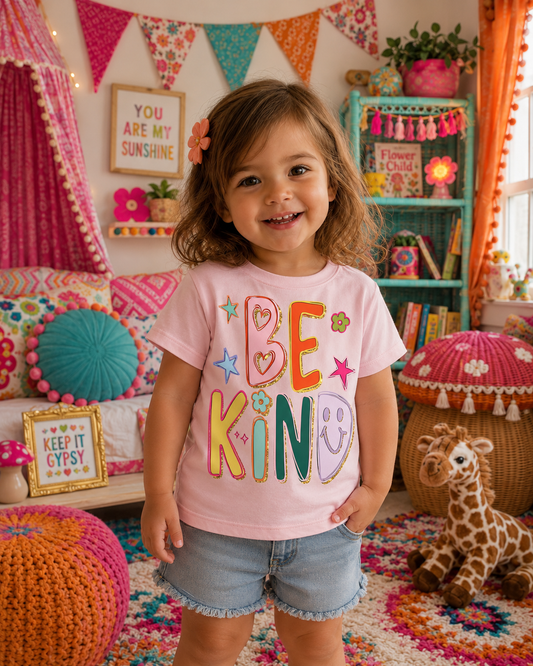 Be Kind Cotton Candy Kids Graphic Tee 174K