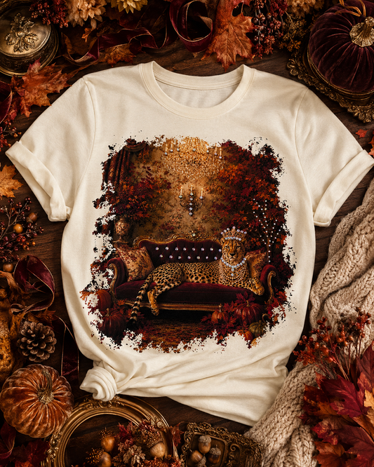 Leopard Wallpaper Cream Graphic Tee