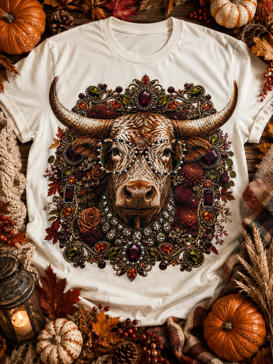 Longhorn Steer Cream Graphic Tee