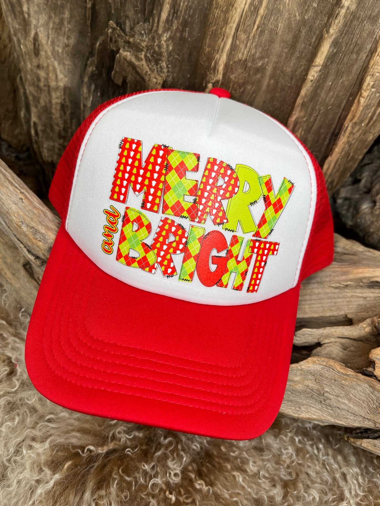 Christmas Trucker Hat Merry and Bright