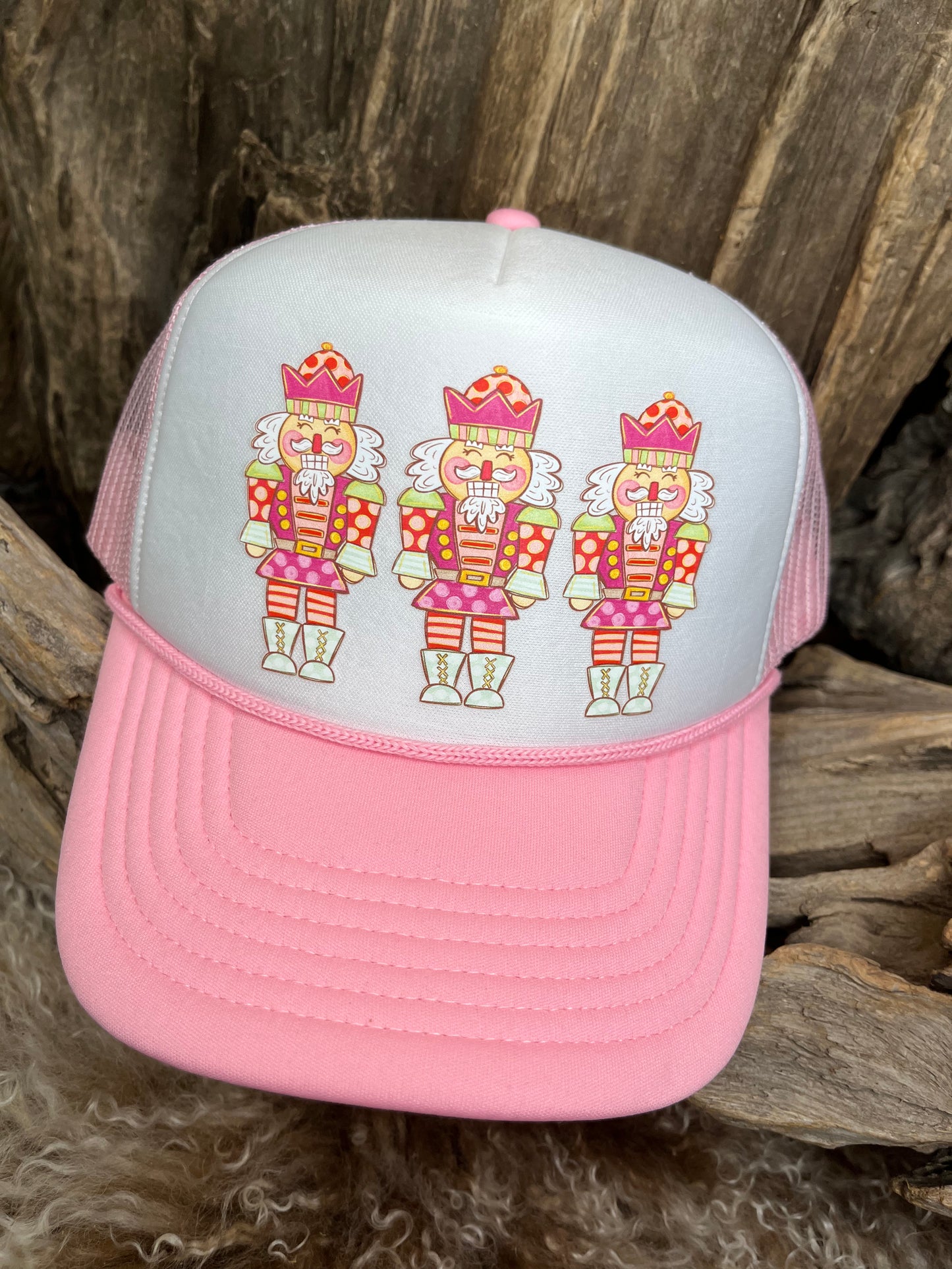 Pink Christmas Trucker Hat Nutcracker