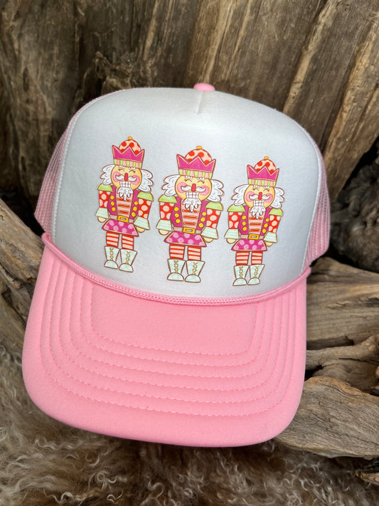 Pink Christmas Trucker Hat Nutcracker