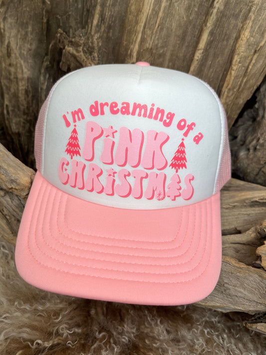 Christmas Trucker Hat Im Dreaming of a Pink Christmas