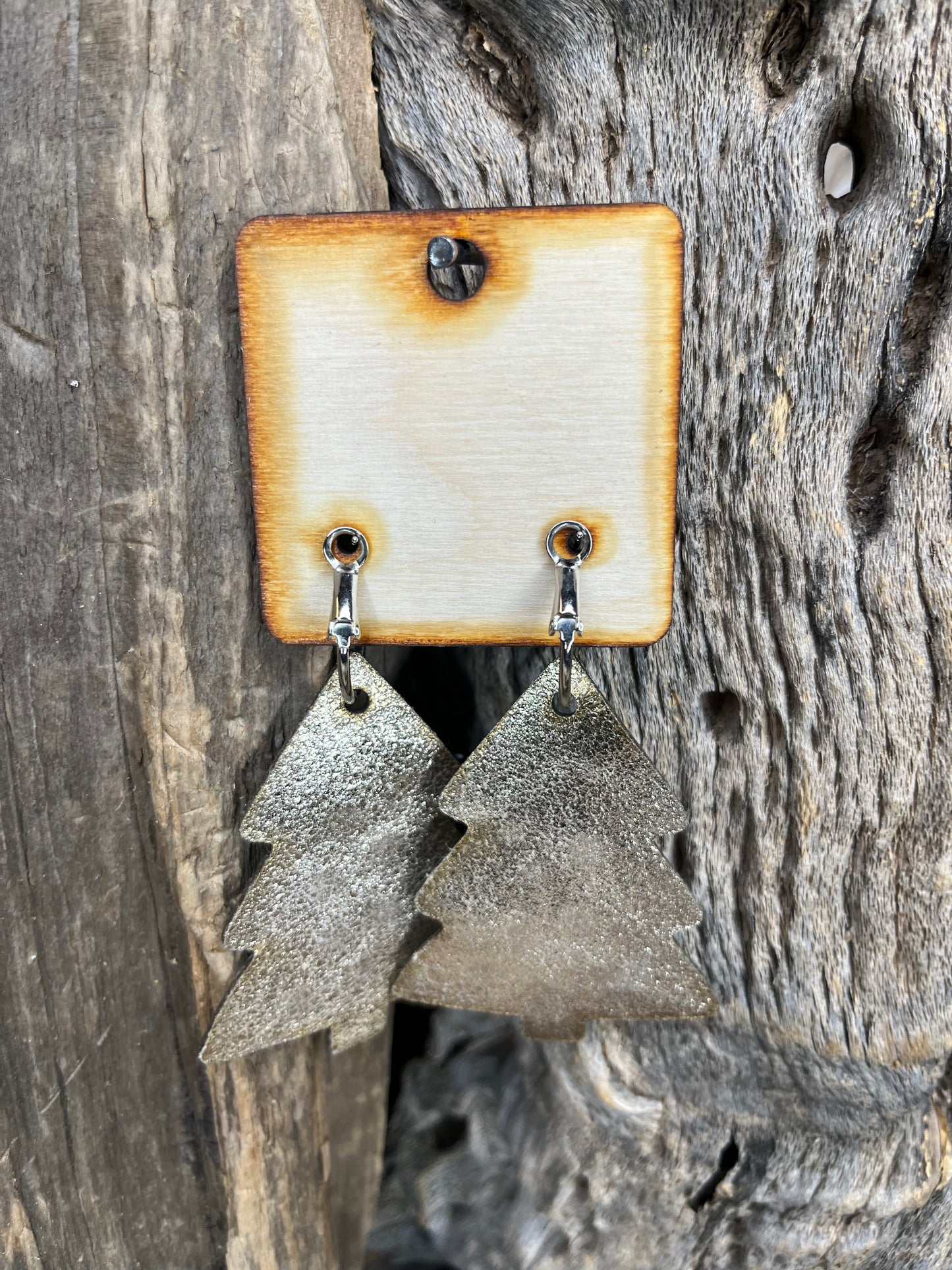 Christmas Green Glitter Tree Earring