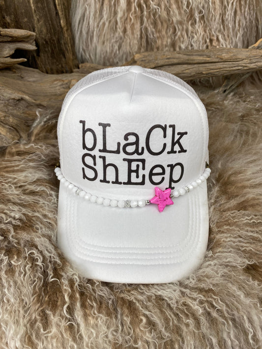 Trucker Ballcap with Beads 78WHT Black Sheep