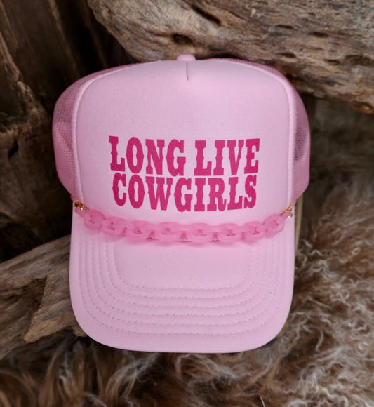 TRUCKER CAP Long Live Cowgirls Pink