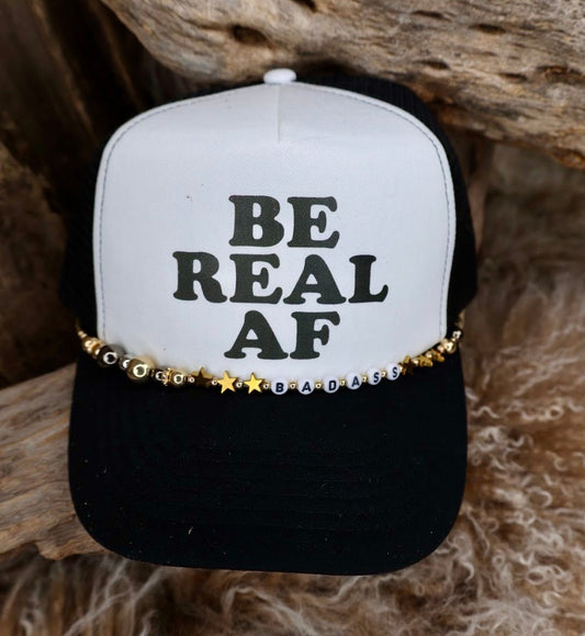 TRUCKER CAP Be Real AF Black