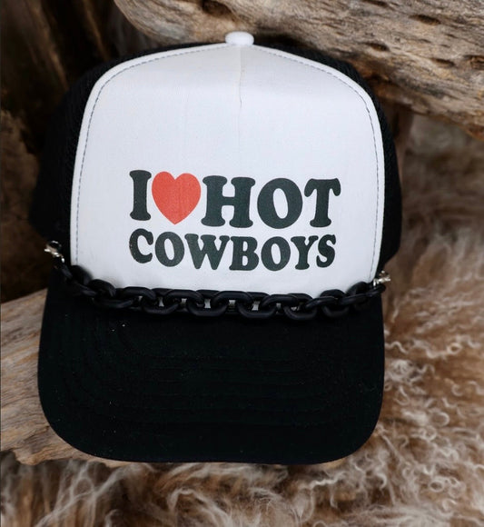 TRUCKER CAP I Love Hot Cowboys Black