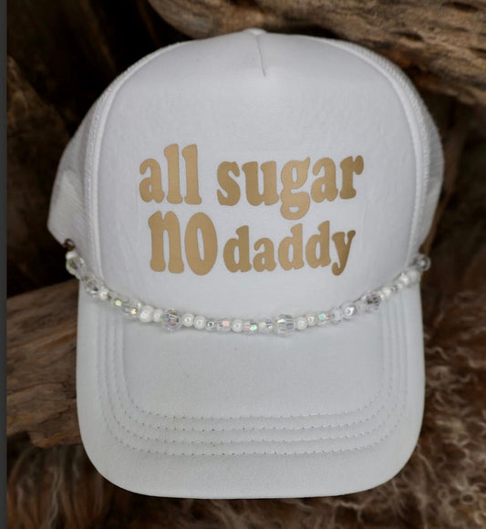 TRUCKER CAP All Sugar No Daddy WhiteGold