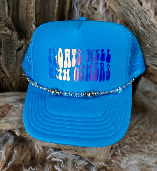 TRUCKER CAP Floats Well with Others Blue