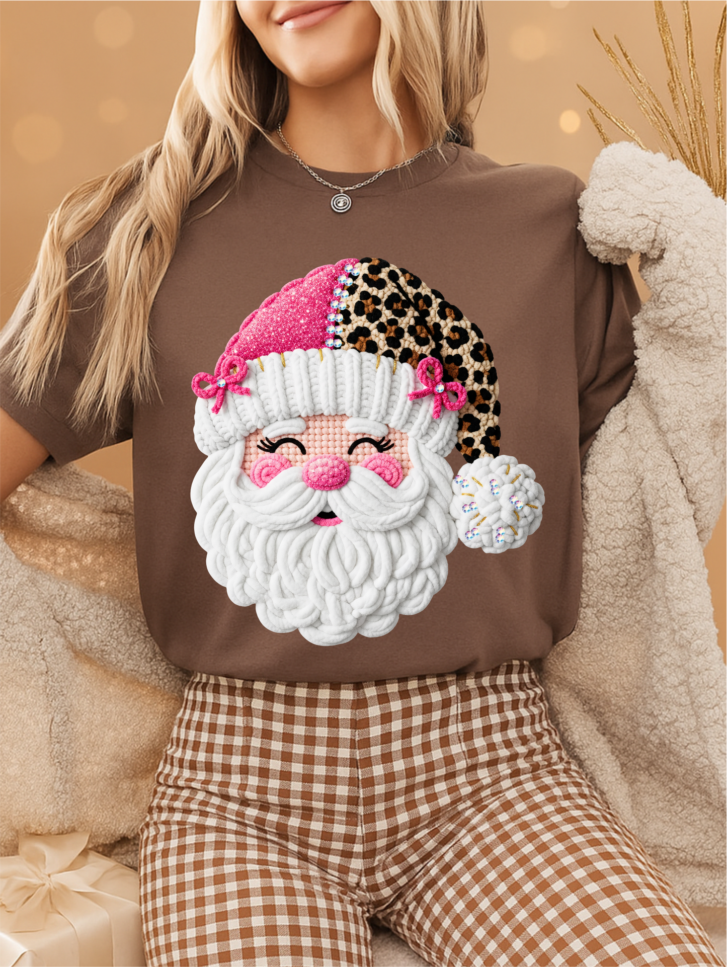 Leopard Yarn Santa Graphic Tee