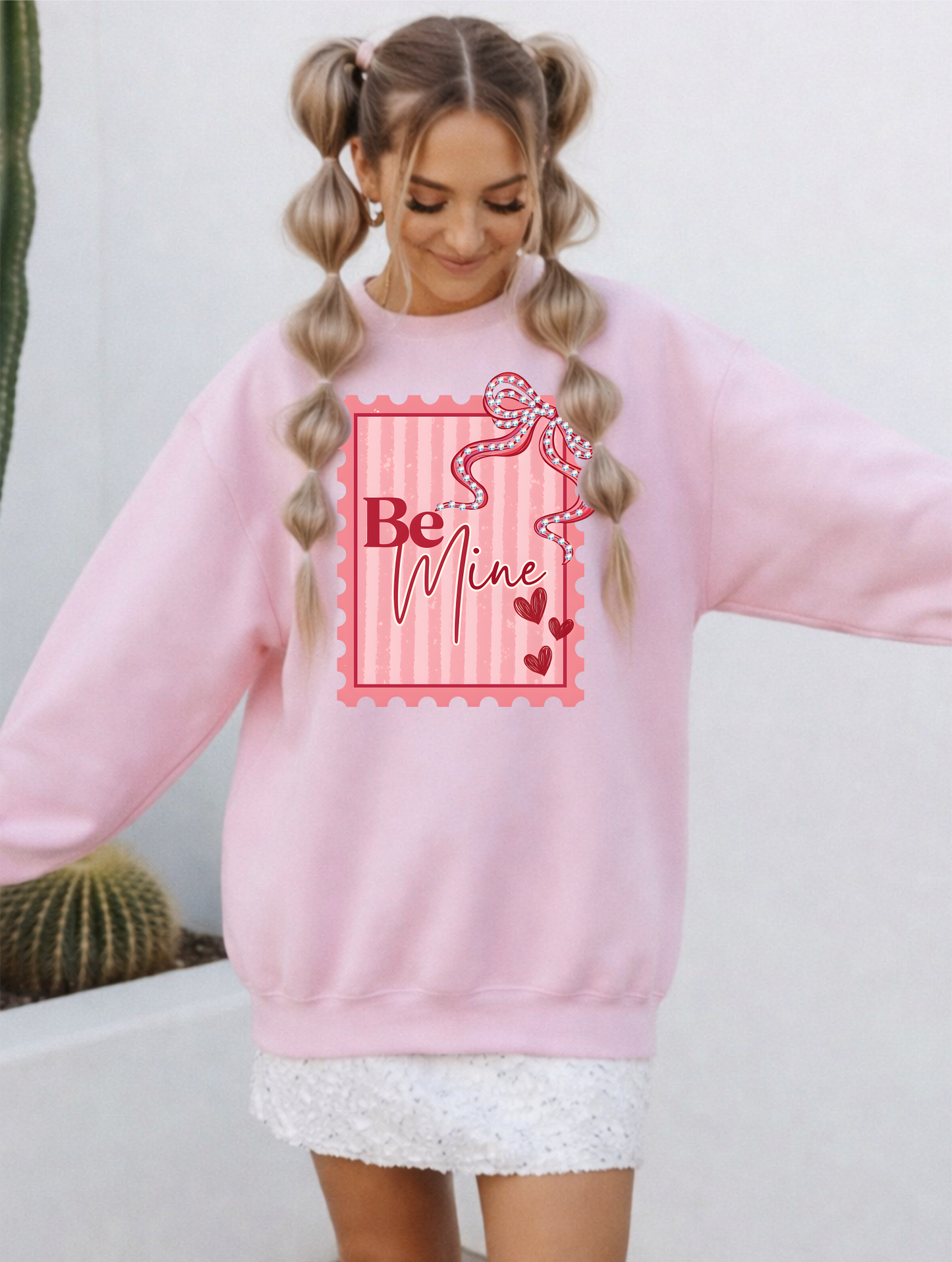 Be Mine Light Pink Crewneck
