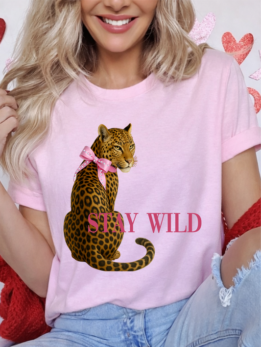 Stay Wild Leopard Graphic Tee