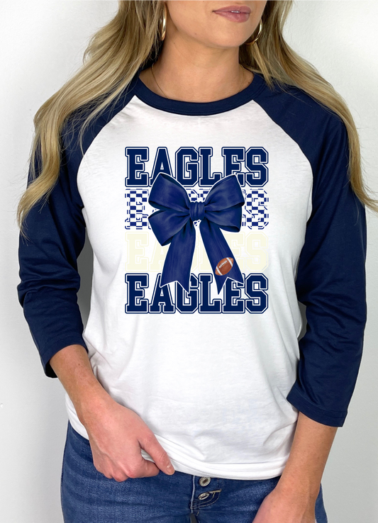 Eagles Bow Mascot Raglan Graphic Tee