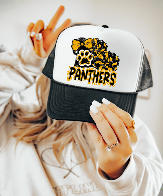 Panthers Cheer and Poms Mascot Trucker Ballcap