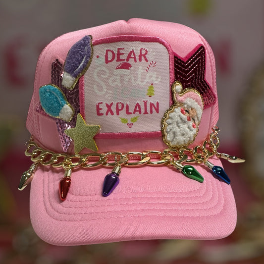 Dear Santa I Can Explain Christmas Trucker Ballcap