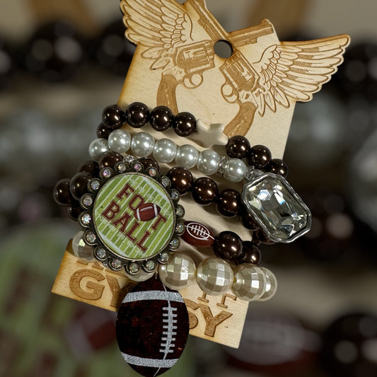 Football Gameday Bracelet Stack