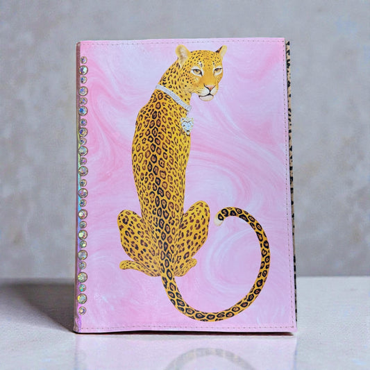Pink Leopard Leather Journal
