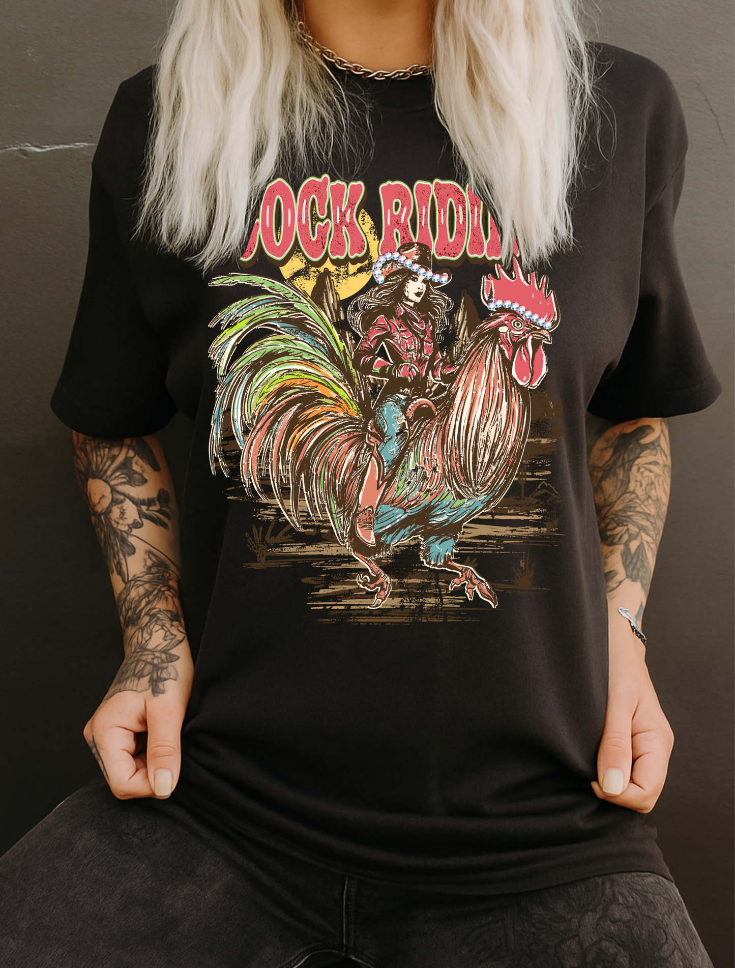Cock Riding Black Graphic Tee
