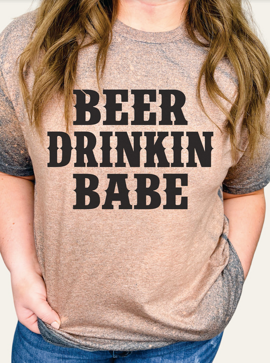 GRAPHIC TEE 318DG Beer Drinking Babe