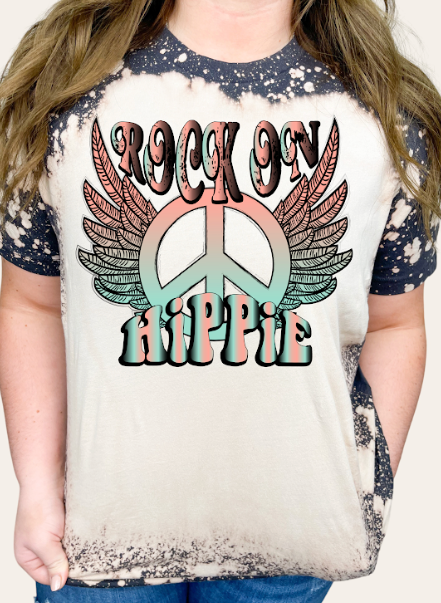 GRAPHIC TEE 415DG Rock on Hippie