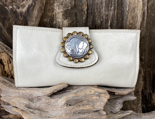 SunsetRidge Small Wallet with Concho Cream