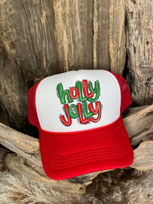 Christmas Trucker Hat Holly Jolly