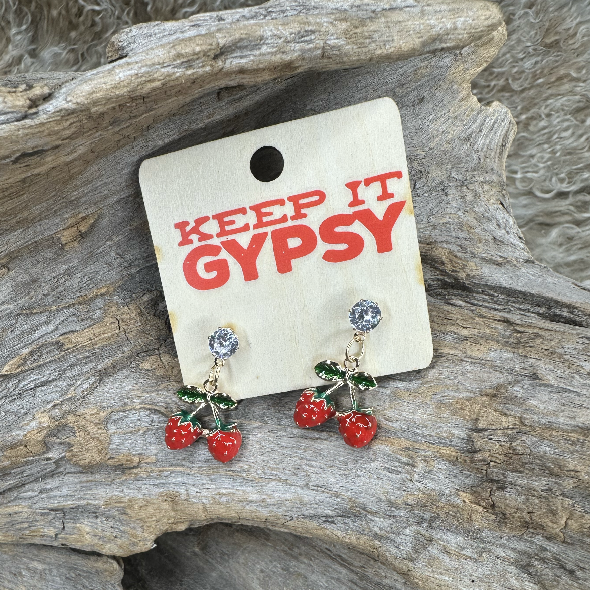 Double Strawberry Earrings