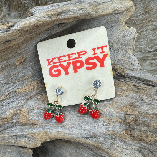 Double Strawberry Earrings