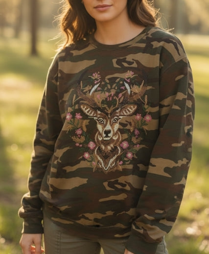 Camo Deer Crewneck