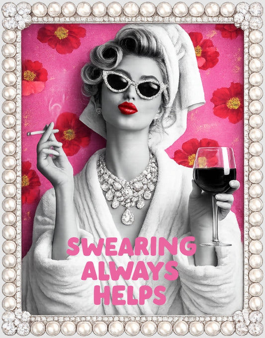 Swearing Always Help Cream Graphic Tee