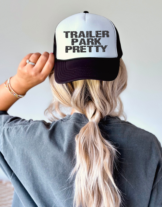 Trailer Park Pretty TRUCKER CAP BLKWHT