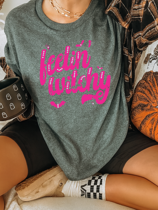 Feelin Witchy Dark Grey Graphic Tee