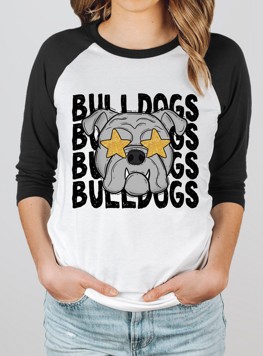 Bulldogs Mascot Raglan Graphic Tee