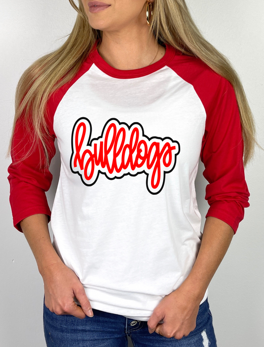 Bulldogs Mascot Raglan Graphic Tee