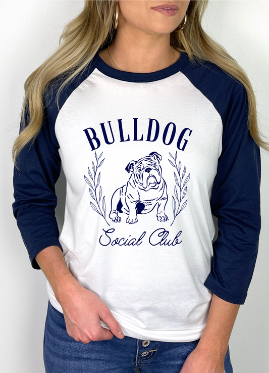 Bulldog Social Club Mascot Raglan Graphic Tee