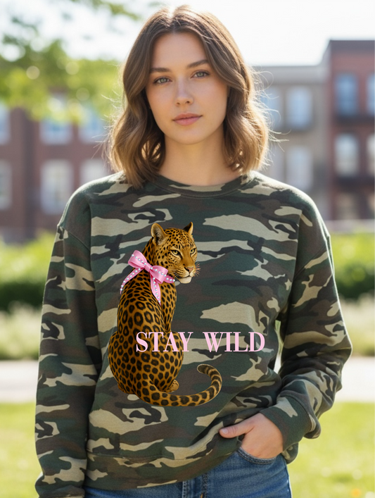 Stay Wild Camo Crewneck
