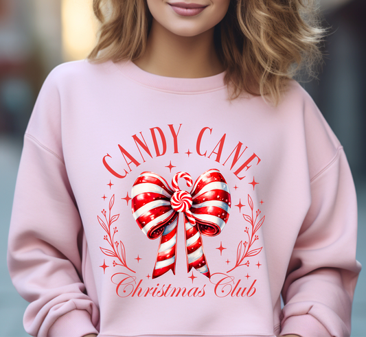 Candy Cane Christmas Club Pink Sweatshirt