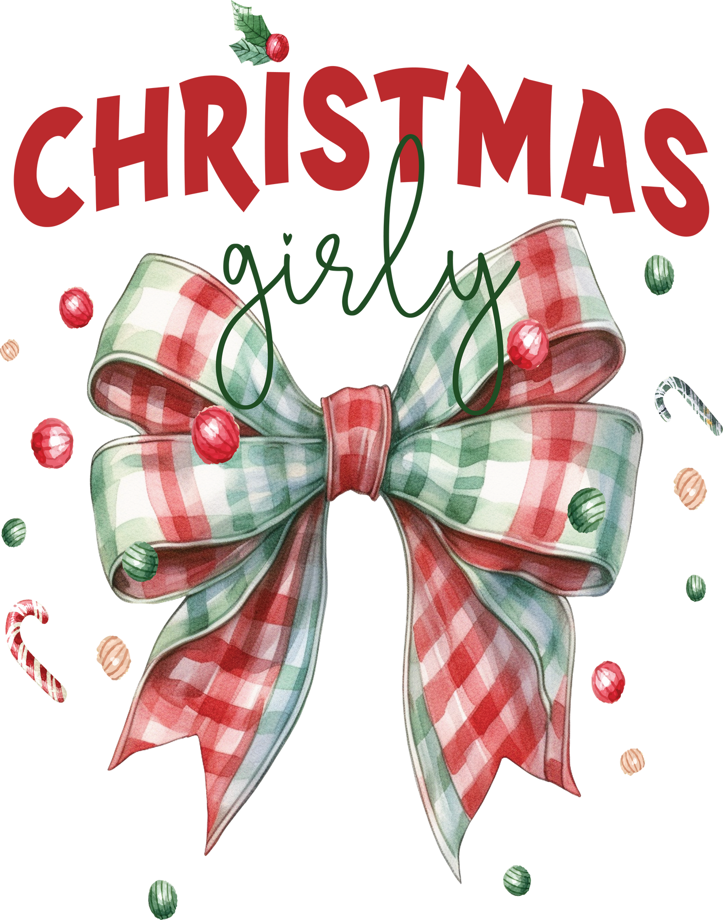 Christmas Girly Bow Graphic Tee