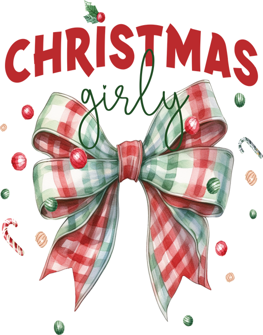 Christmas Girly Bow Graphic Tee